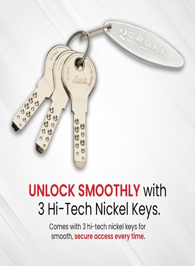 Link Lock | DL-01 70 mm SS | Padlock for Doors, Gates & Lockers | Hardened Shackle, Stainless Steel Body, 3 Hi-Tech Silver Keys, Ultra-Secure Lock - Image 3